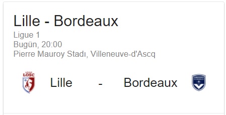 8 Eylul 2017 Lille - Bordeaux Fransa Ligue 1 maçı iddaa oran analizi ve tahmini